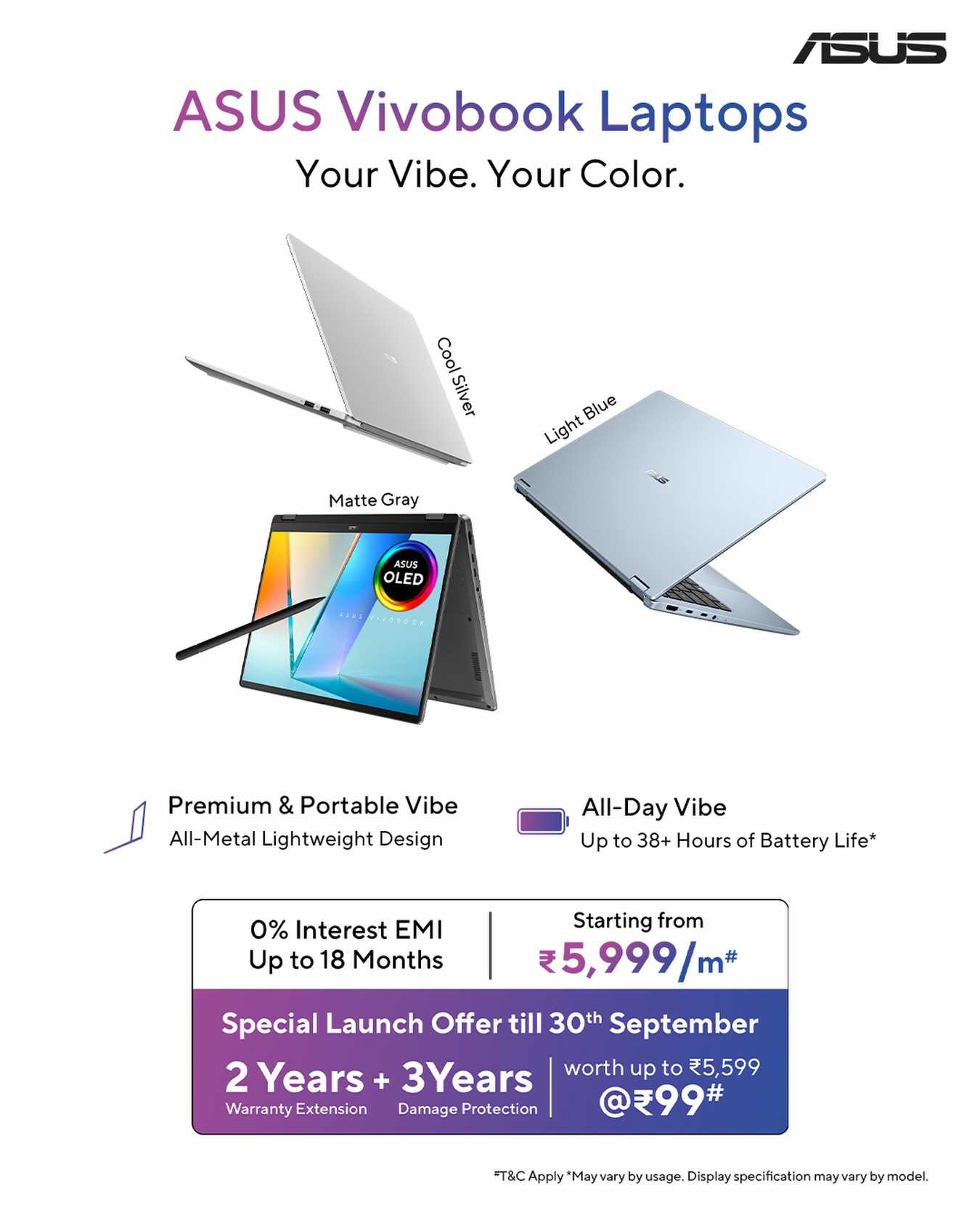 ASUS Vivobook Laptops – Premium Lightweight Laptops with OLED Display and Long Battery Life